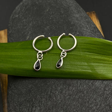 Black Drop Clip-On Helix Rings